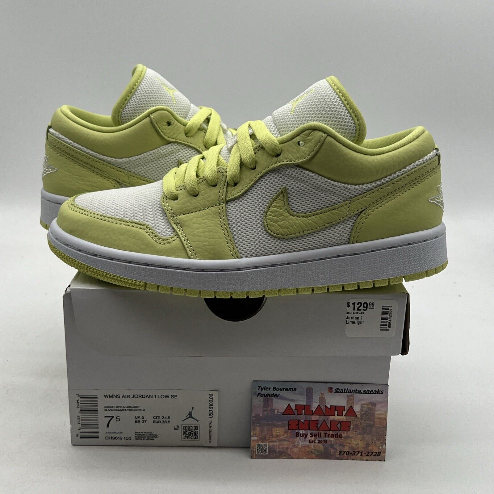 Size 7.5W - Air Jordan 1 Low Limelight (DH0619-103)