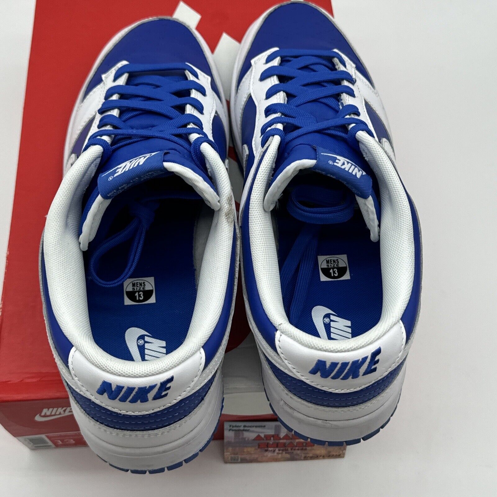 Size 13 - Nike Dunk Low Racer Blue 2022 Kentucky White OG Box Leather Blue Soles