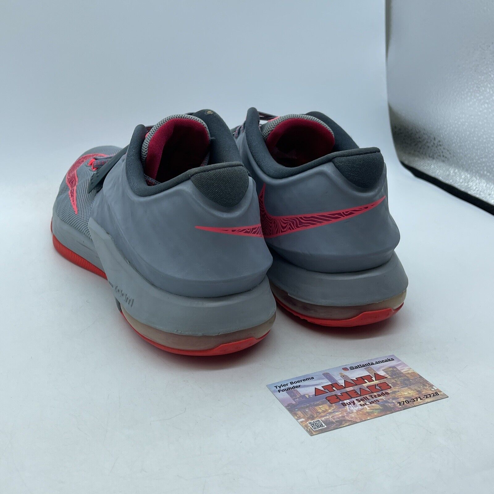 Size 10.5 - Nike KD 7 Calm Before The Storm Grey Pink Suede Leather (653996-060)