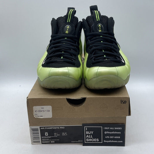 Size 8 - Nike Air Foamposite Pro Electric Green Black White Suede (624041-300)