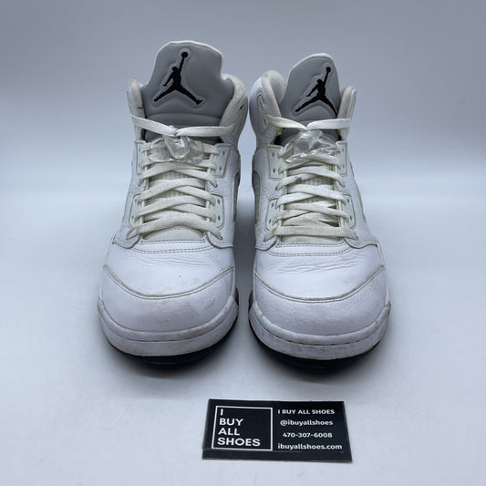 Size 10.5 - Air Jordan 5 Retro 2015 White Metallic (136027-130)