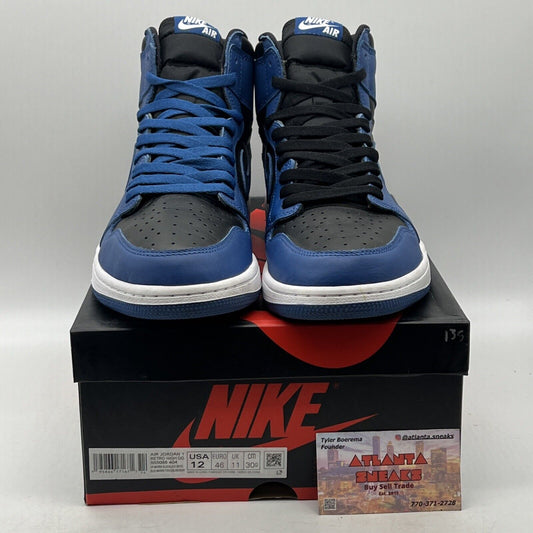 Size 12 - Jordan 1 Retro OG High Dark Marina Blue Leather (555088-404)