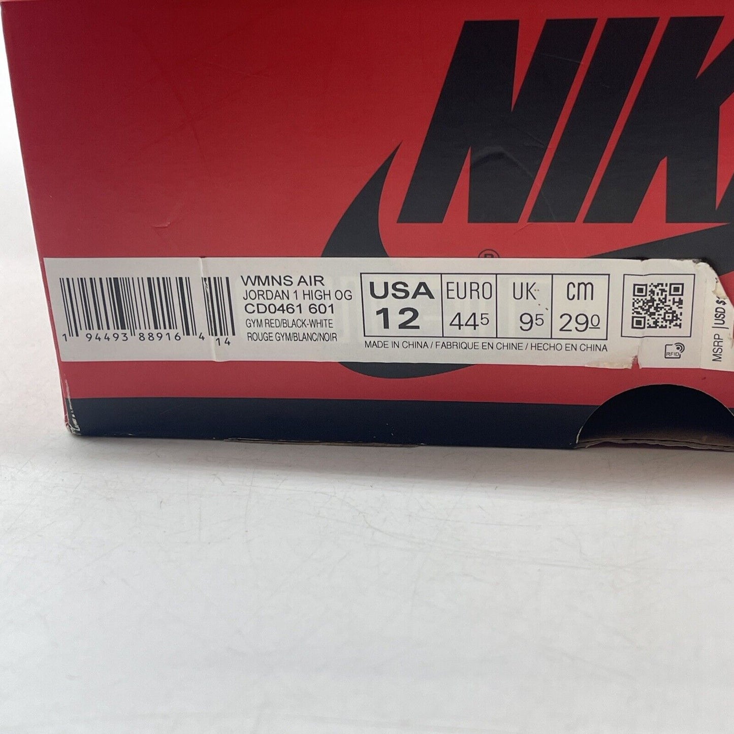 Size 12 W - Air Jordan 1 Retro OG High Satin Red W White Black (CD0461-601)