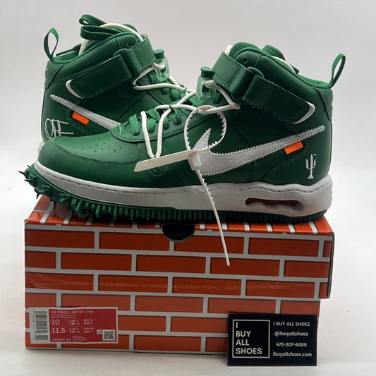 Size 10 - Off-White x Nike Air Force 1 SP Leather Mid Pine Green (DR0500-300)