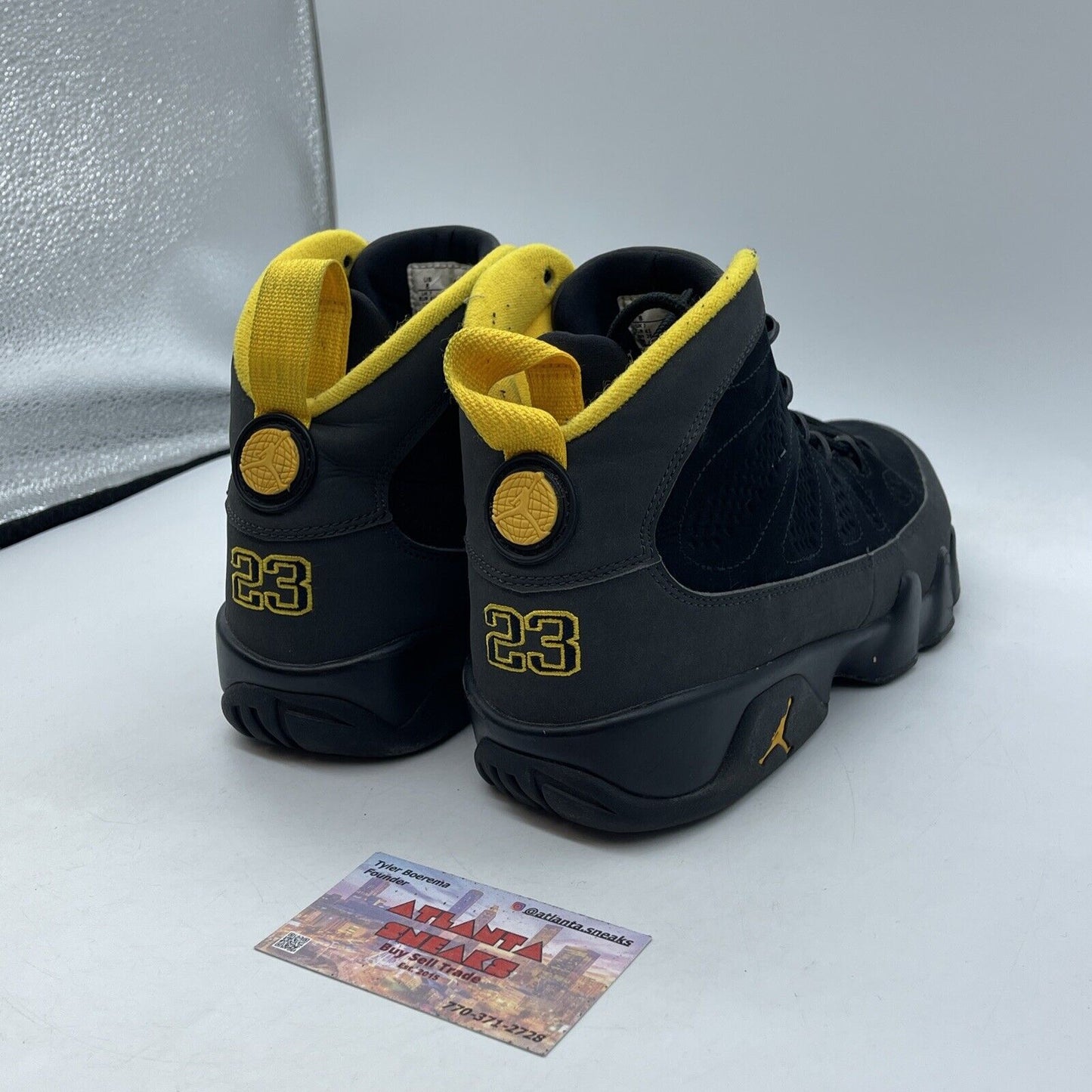 Size 8 - Jordan 9 Retro Black Yellow Suede (CT8019-070)