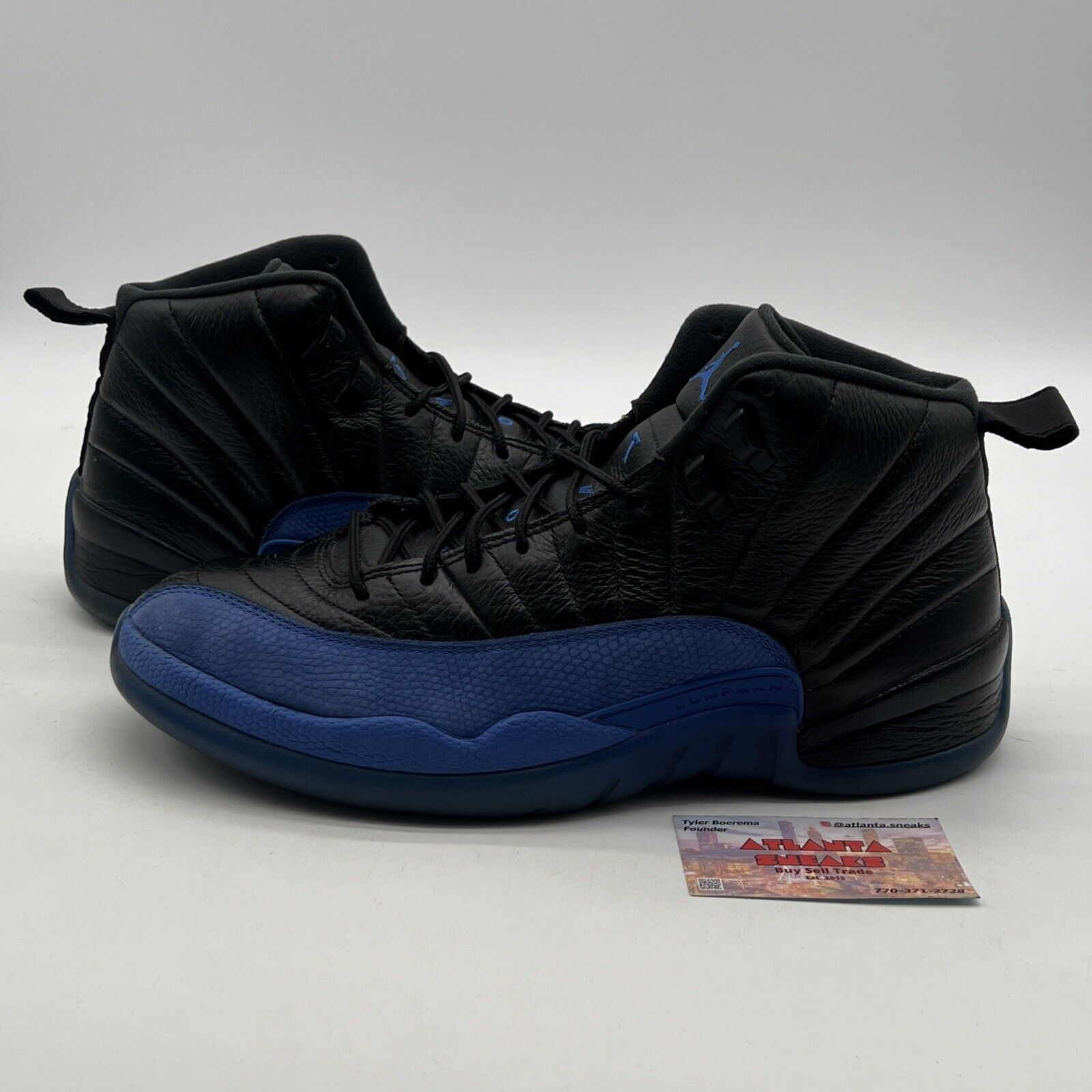 Size 12 - Air Jordan 12 Retro Game Royal Black Blue Leather (130690-014)