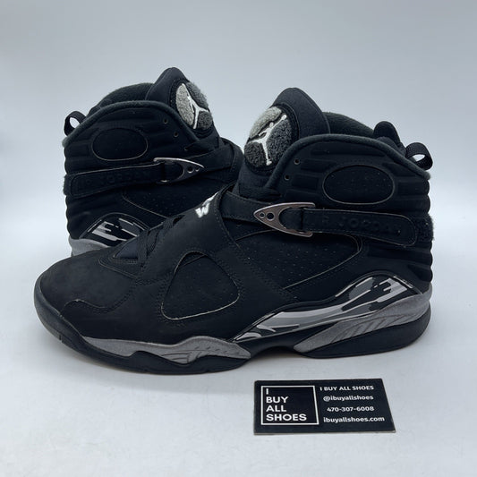 Size 11 - Air Jordan 8 Retro 2015 Chrome Black Grey Suede (305381-003)