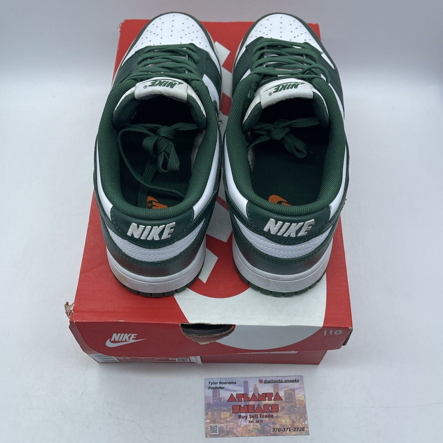 Size 8 - Nike Dunk Low Michigan State Green White Leather (DD1391-101)