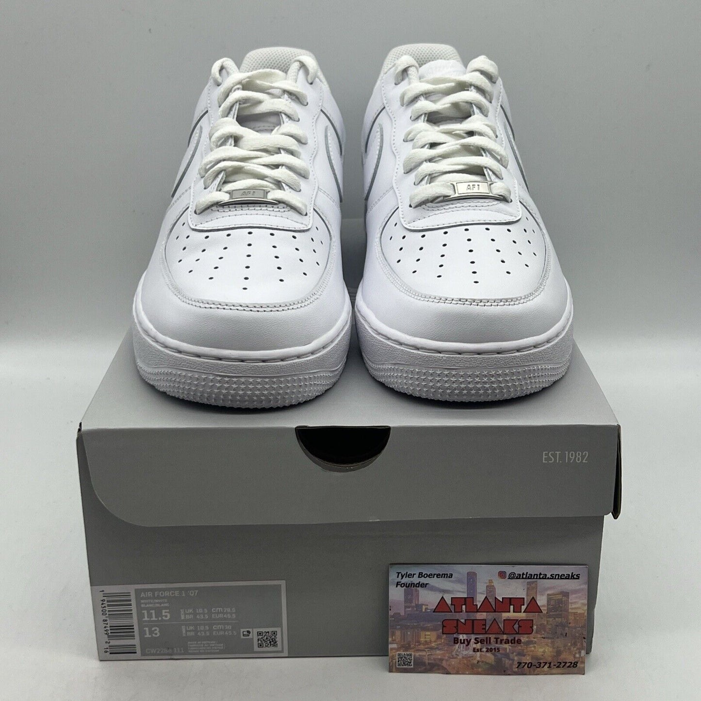 Size 11.5 - Nike Air Force 1 '07 Low Triple White Brand New Og All