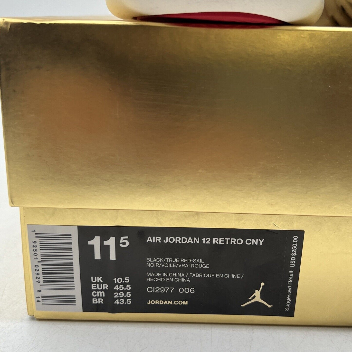 Size 11.5 - Air Jordan 12 Retro 2019 Chinese New Year White Black (CI2977-006)