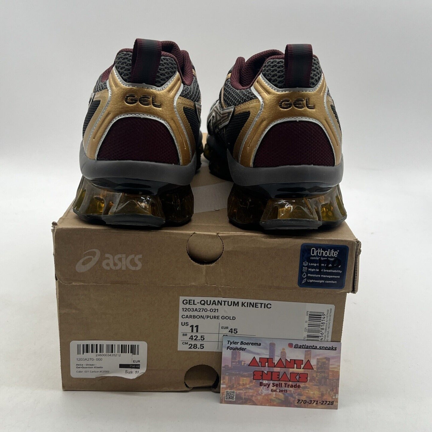 Size 11 - ASICS Gel Quantum Kinetic Carbon Pure Gold (1203A270-021)