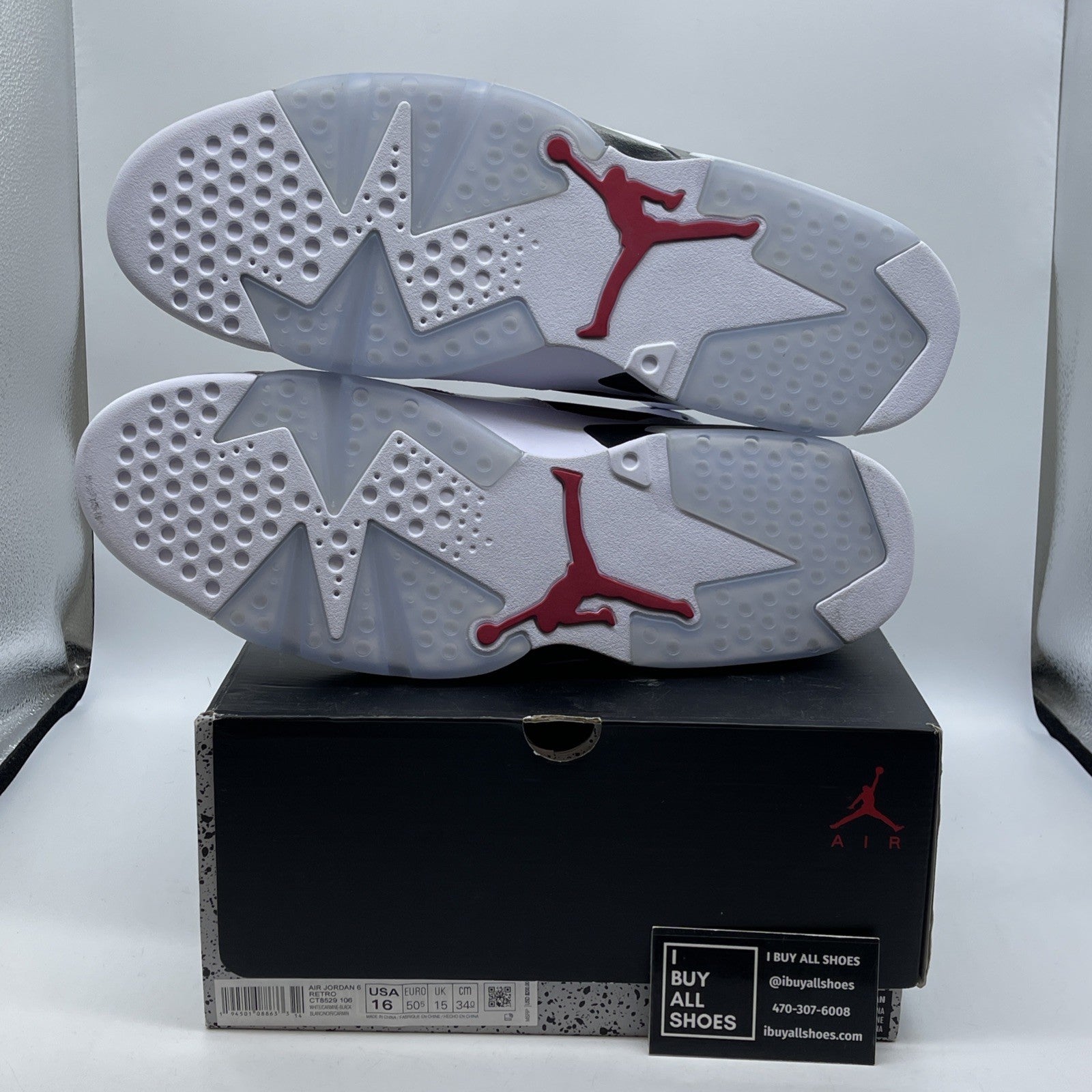 Size 16 - Jordan 6 Retro OG Mid Carmine Red White Leather Suede (CT8529-106)