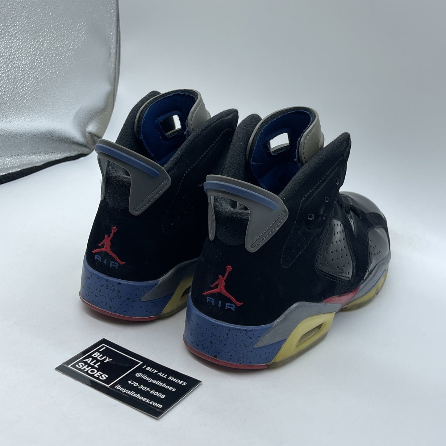 Size 10 - Air Jordan 6 Retro Pistons Black Red Blue Suede Leather (384664-001)