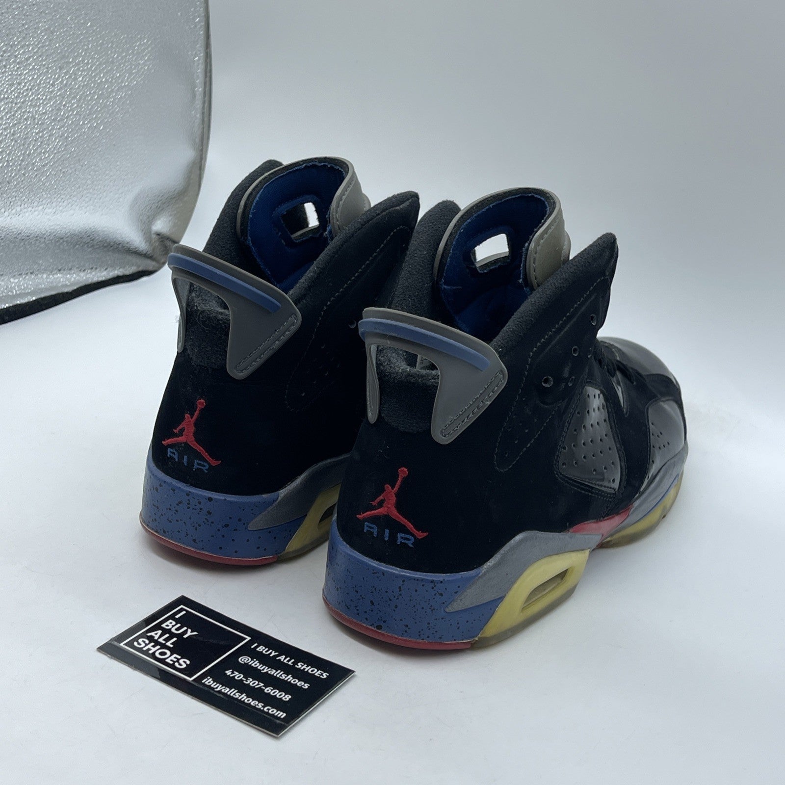 Size 10 - Air Jordan 6 Retro Pistons Black Red Blue Suede Leather (384664-001)