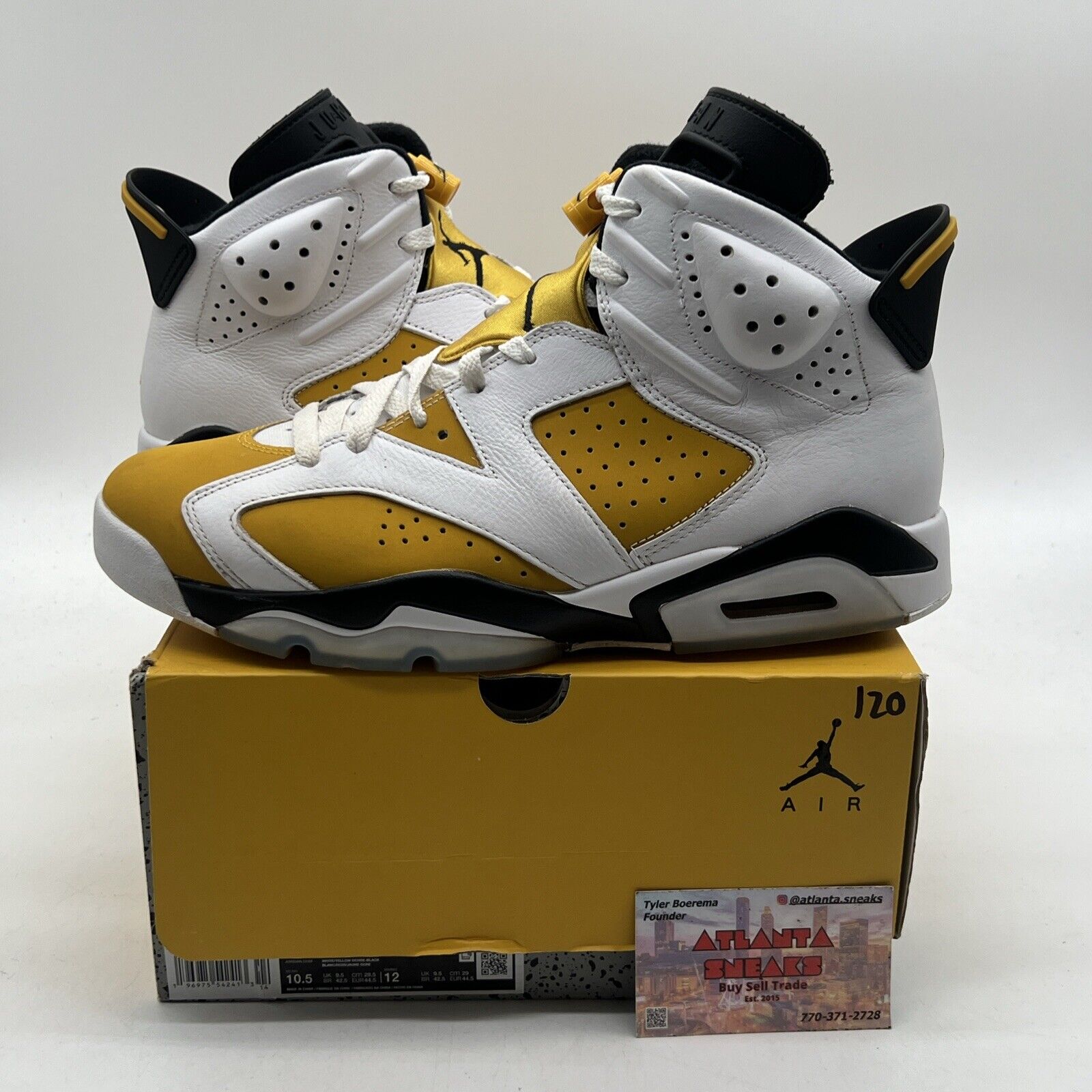 Size 10.5 - Air Jordan 6 Retro Yellow Ochre Black White Leather (CT8529-170)