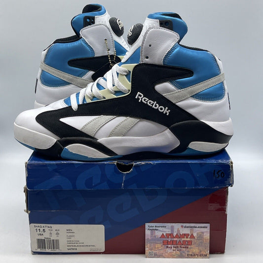 Size 11.5 - Reebok Shaq Attaq 2013 Orlando Magic Blue Black Suede (V47915)