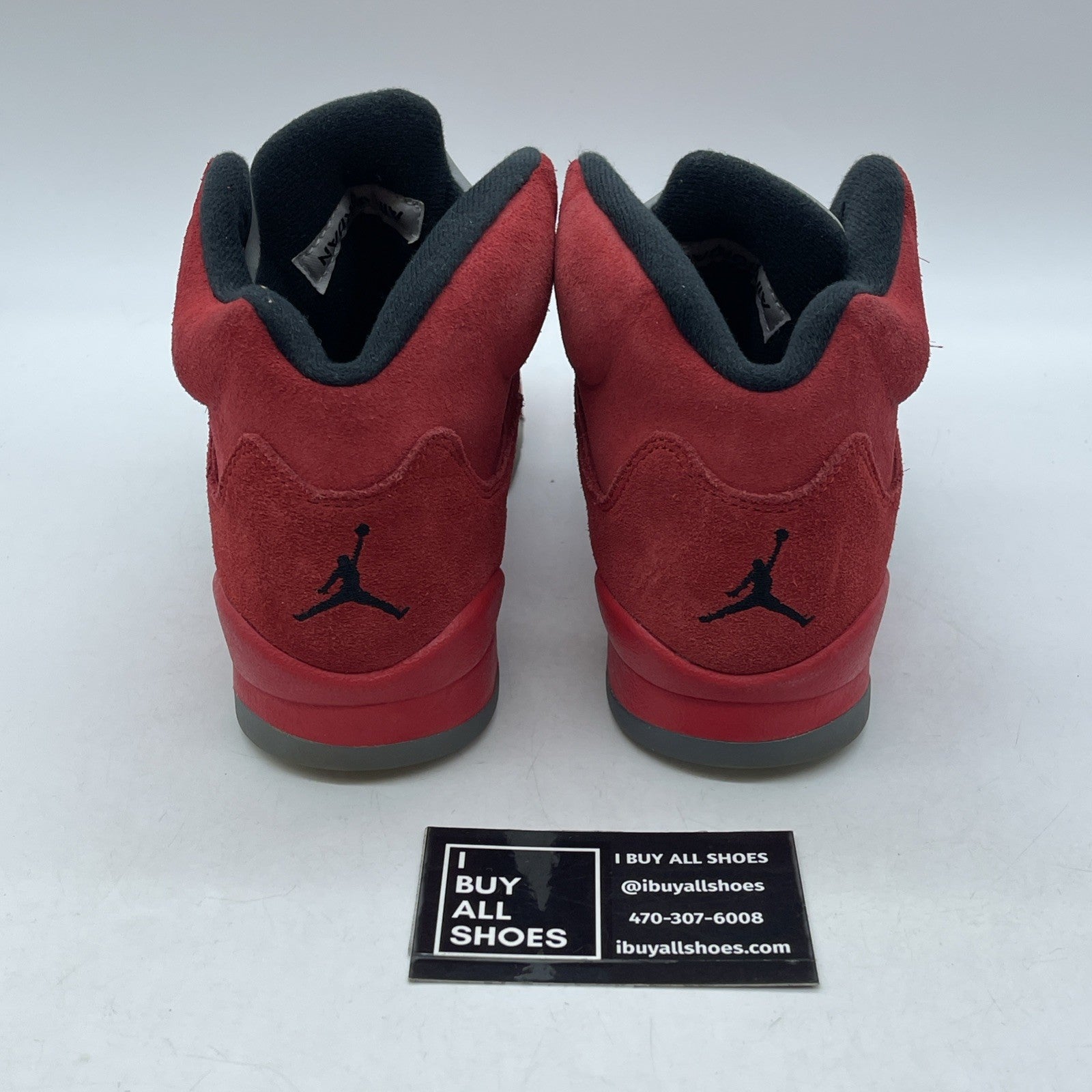 Size 5.5 (GS) - Jordan 5 Retro Mid Red Suede Black (440888-602)