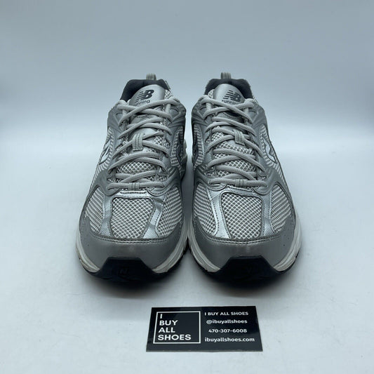 Size 11 - New Balance X J Crew 530 sneakers Silver Metallic Suede (MR530LG)
