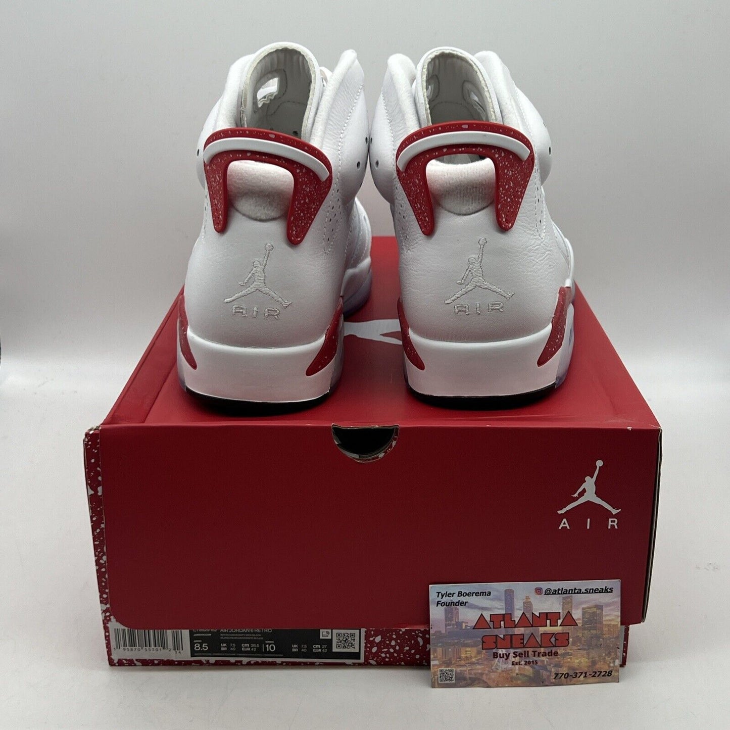 Size 8.5 - Jordan 6 White and University Red 2022 Brand New Og All