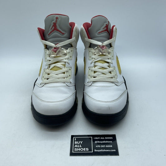 Size 10 - Air Jordan 5 Retro 2013 Fire Red Black White Leather (136027-100)