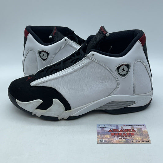 Size 11 - Air Jordan 14 Retro 2014 Black Toe White Red Leather (487471-102)