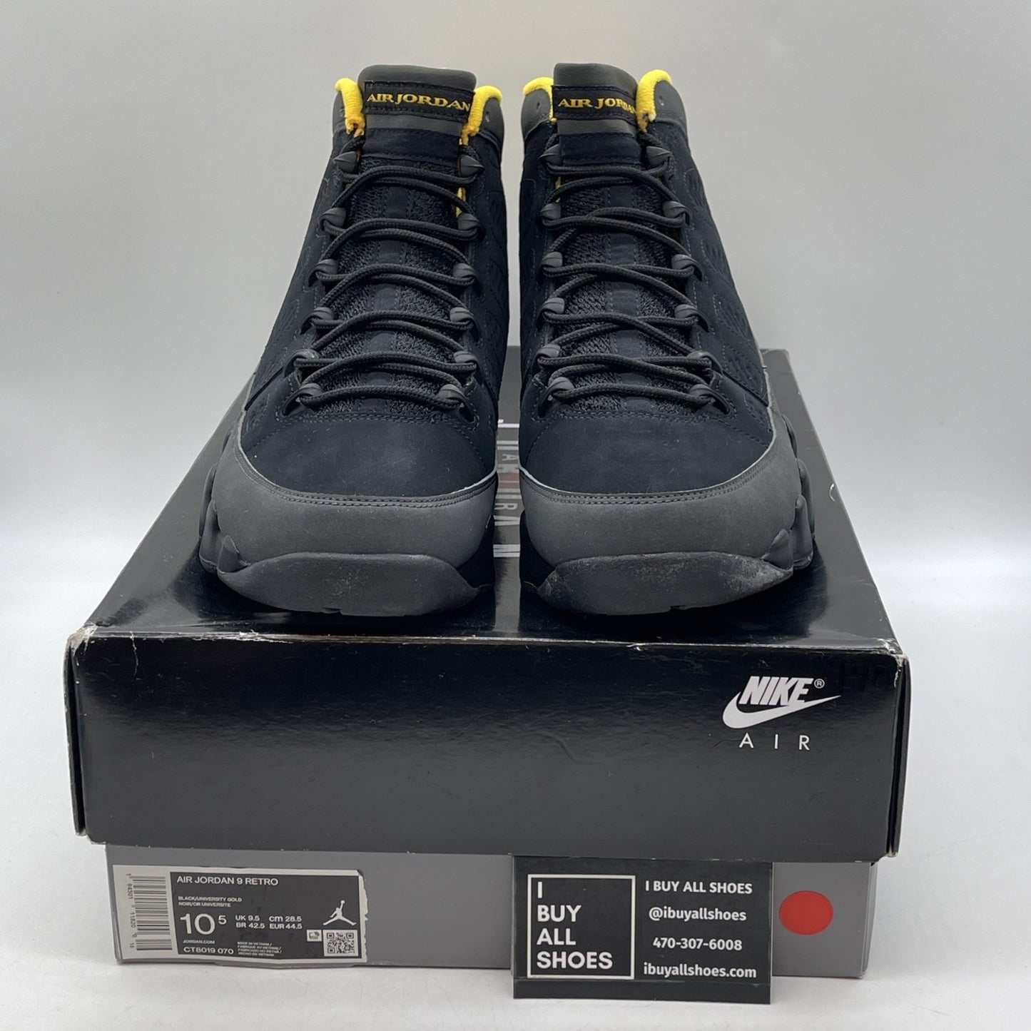 Size 10.5 - Air Jordan 9 Retro Black (CT8019-070)