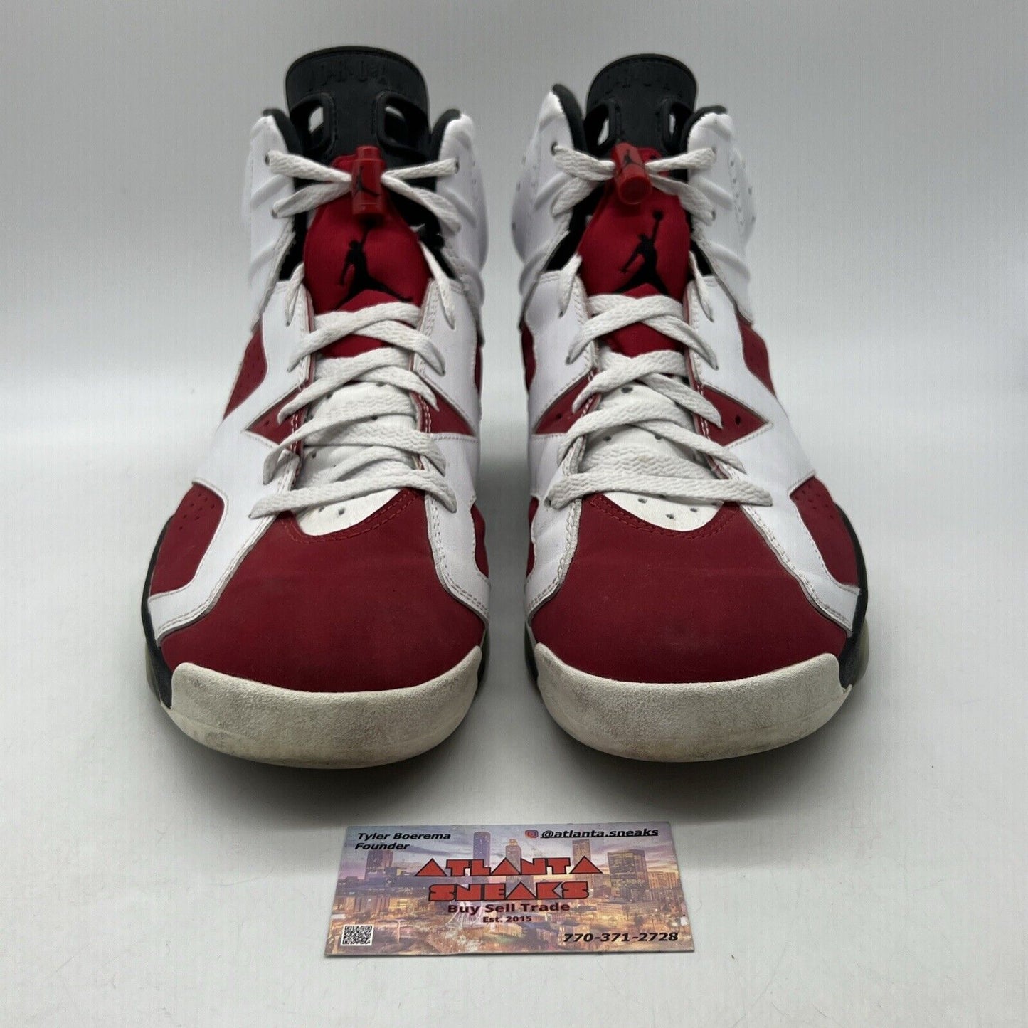 Size 13 - Air Jordan 6 Retro 2014 Carmine Red White Black Suede (384664-160)