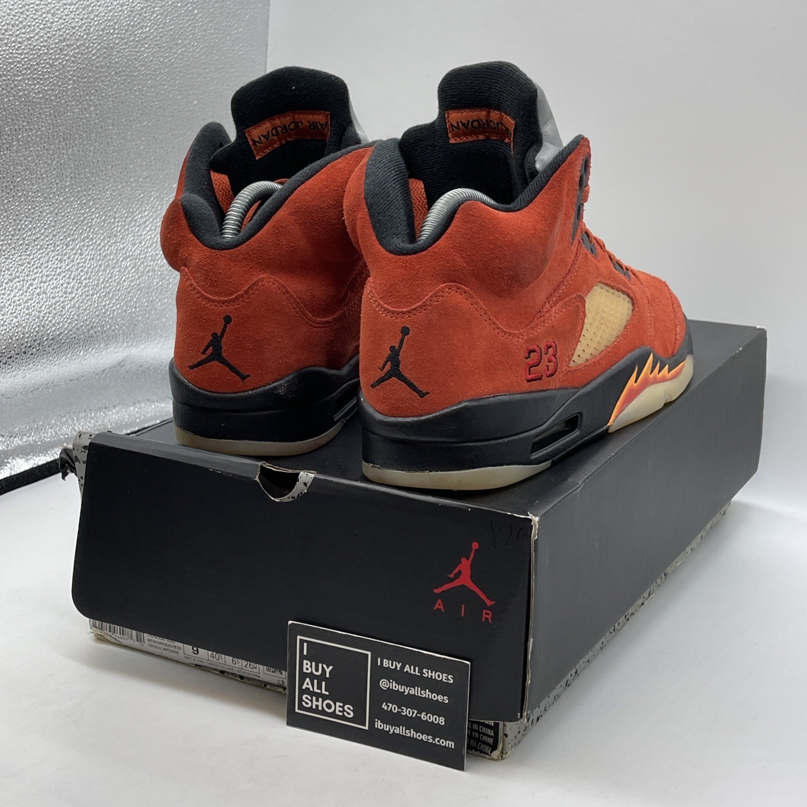Size 9W - Air Jordan 5 Retro Dunk on Mars Orange Black Suede (DD9336-800)
