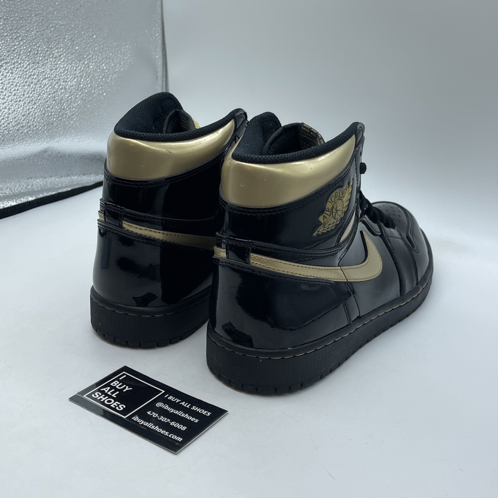 Size 12 - Jordan 1 High Black Metallic Gold Leather (555088-032)