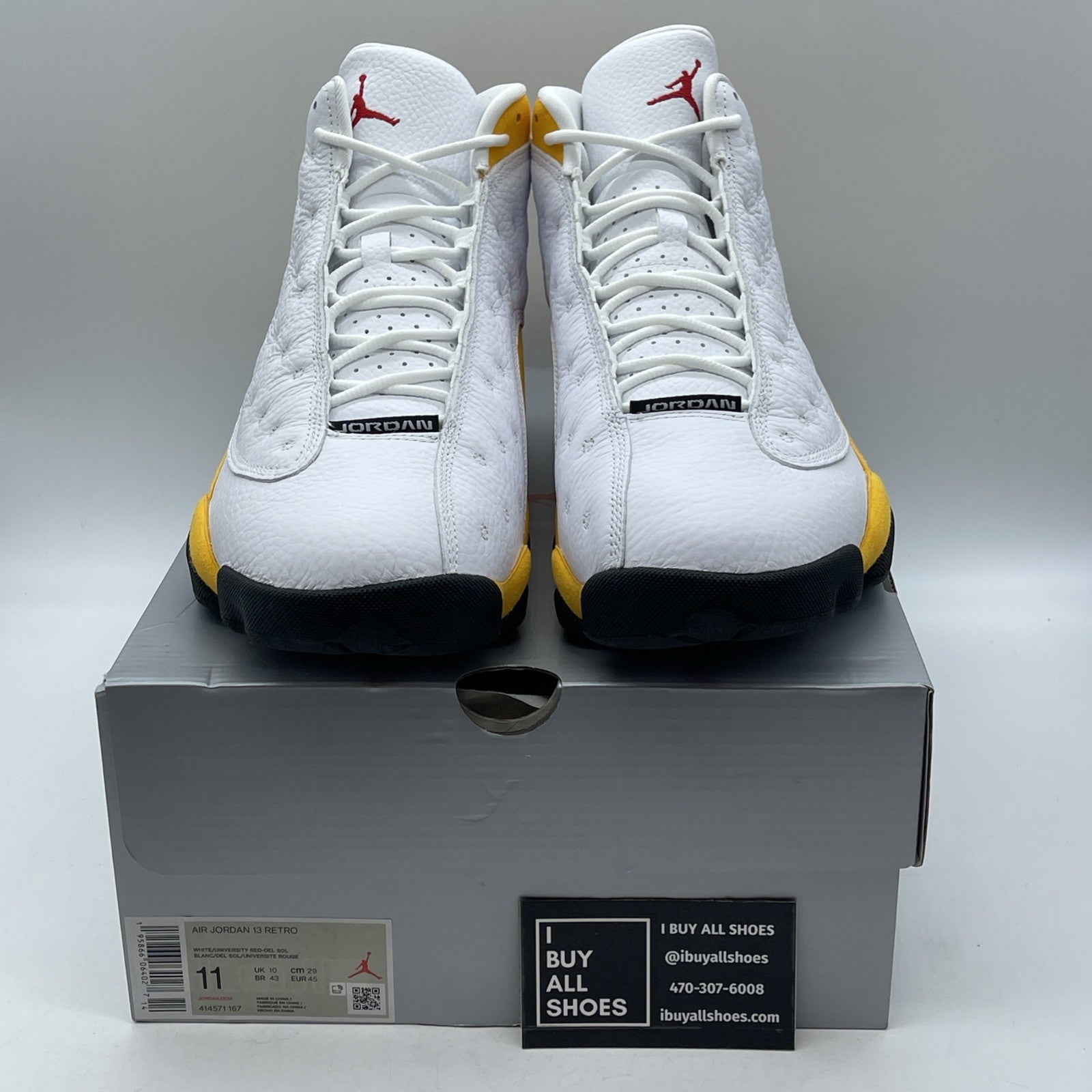 Size 11 - Air Jordan 13 Del Sol 2022 Yellow White Suede Leather (414571-167)