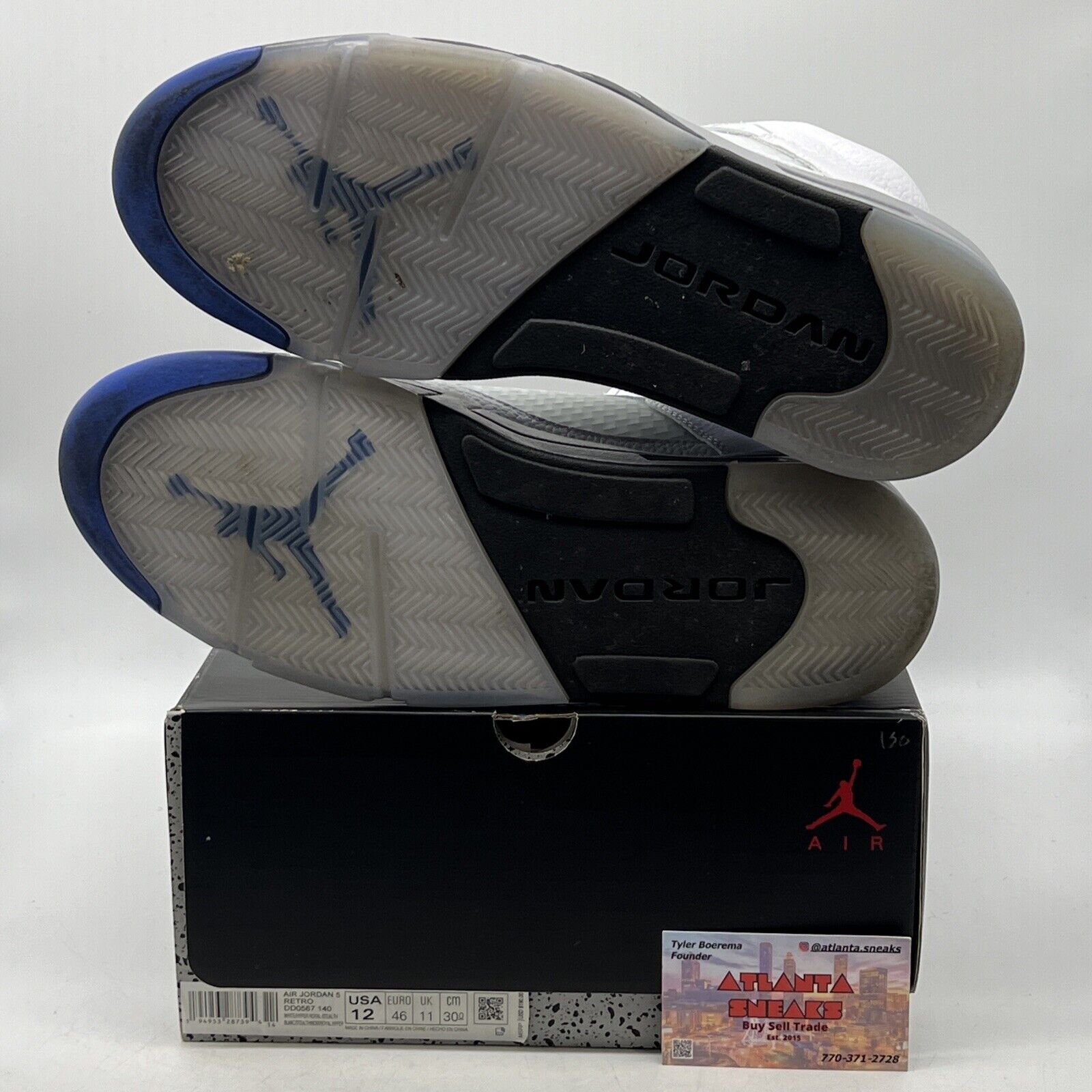 Size 12 - Air Jordan 5 Retro Stealth 2.0 Blue White Grey Leather (DD0587-140)