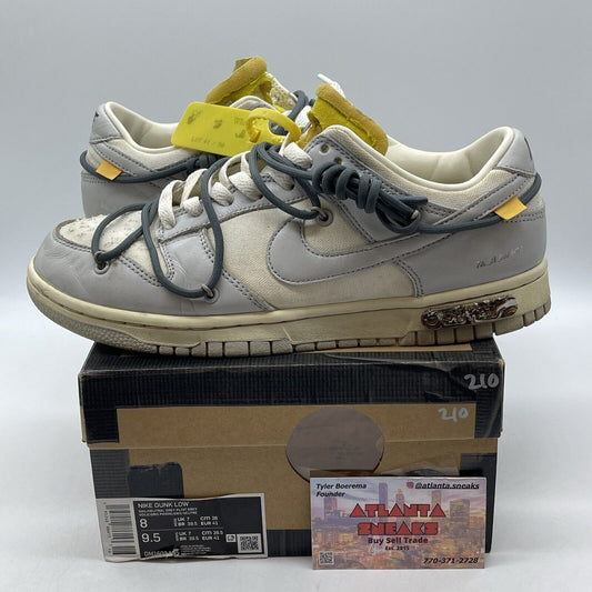 Size 8 - Nike Off-White x Dunk Low Lot 41 of 50 Grey White Suede (DM1602-105)