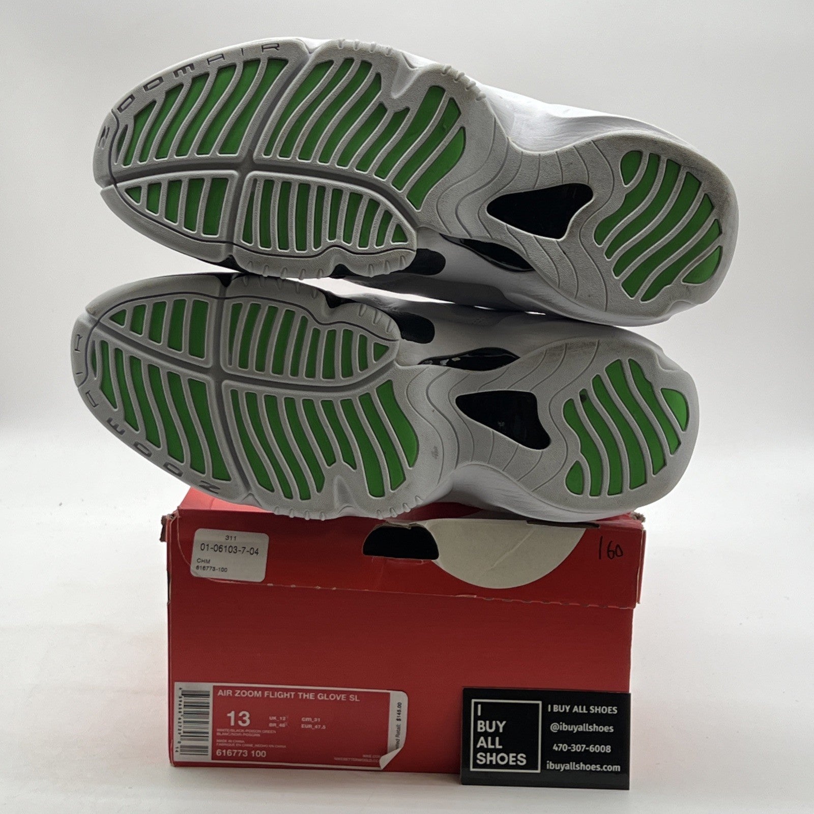 Size 13 - Nike Air Zoom Flight The Glove SL White Poison Green (616773-100)