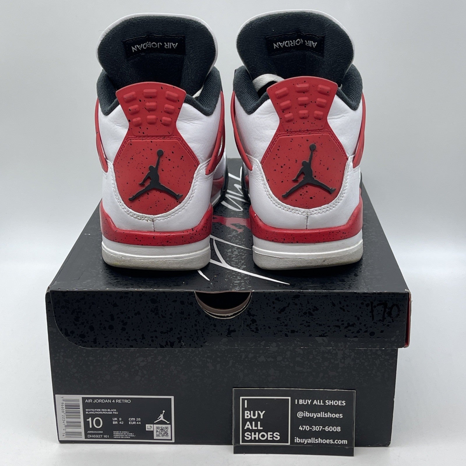 Size 10 - Jordan 4 Retro Mid Red Cement White Red Black Leather (DH6927-161)