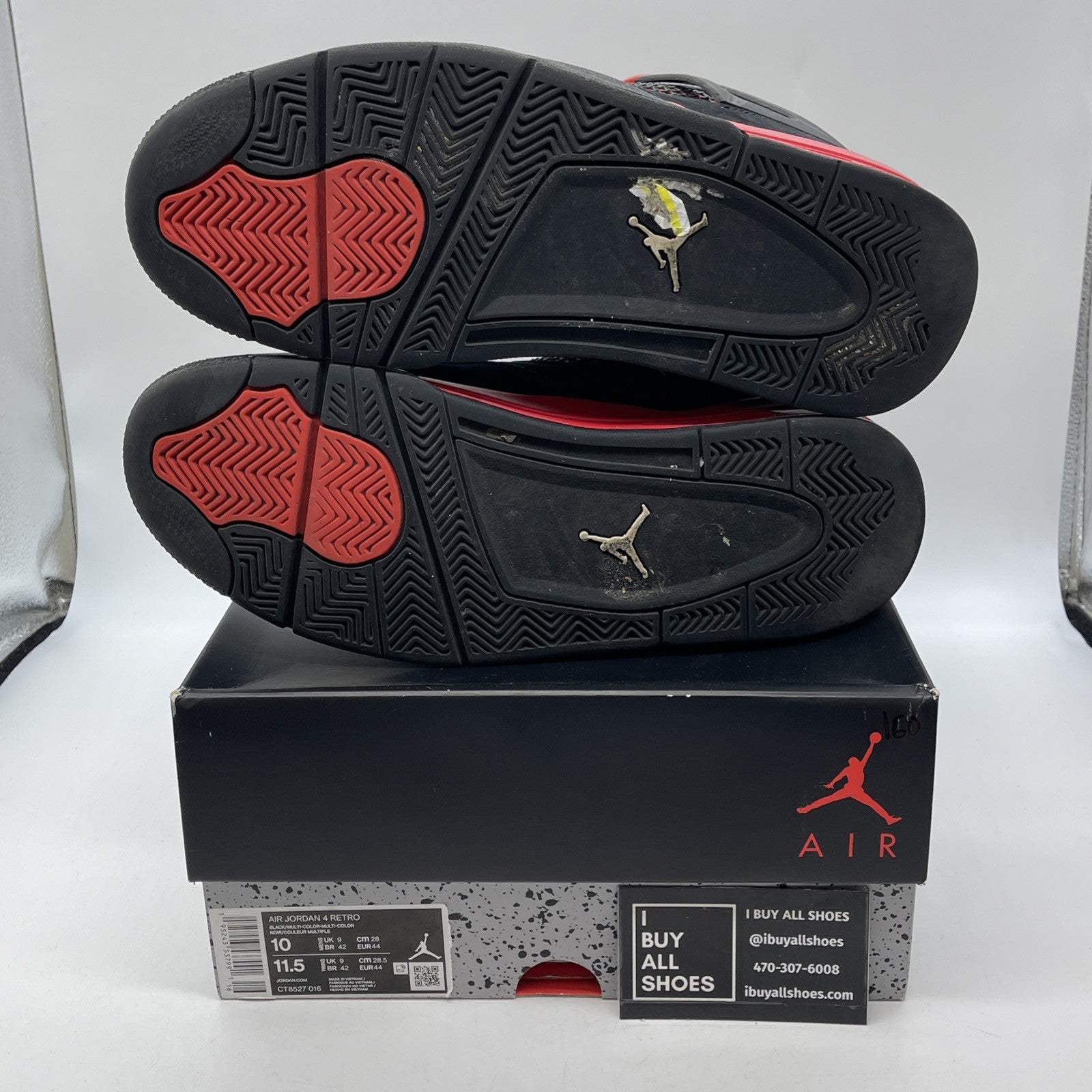 Size 10 - Jordan 4 Retro Mid Red Thunder Black White Suede (CT8527-016)