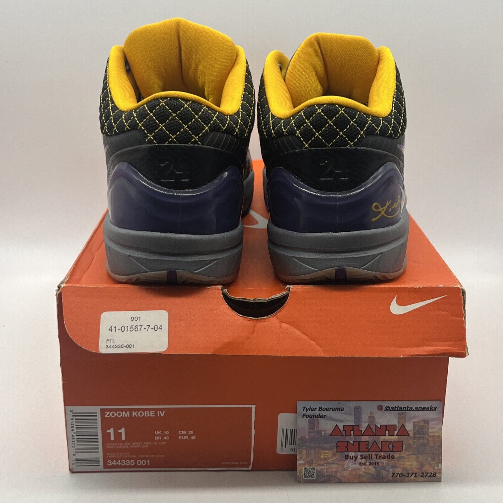 Size 11 - Nike Zoom Kobe 4 Carpe Diem Black Yellow Purple (344355-001)