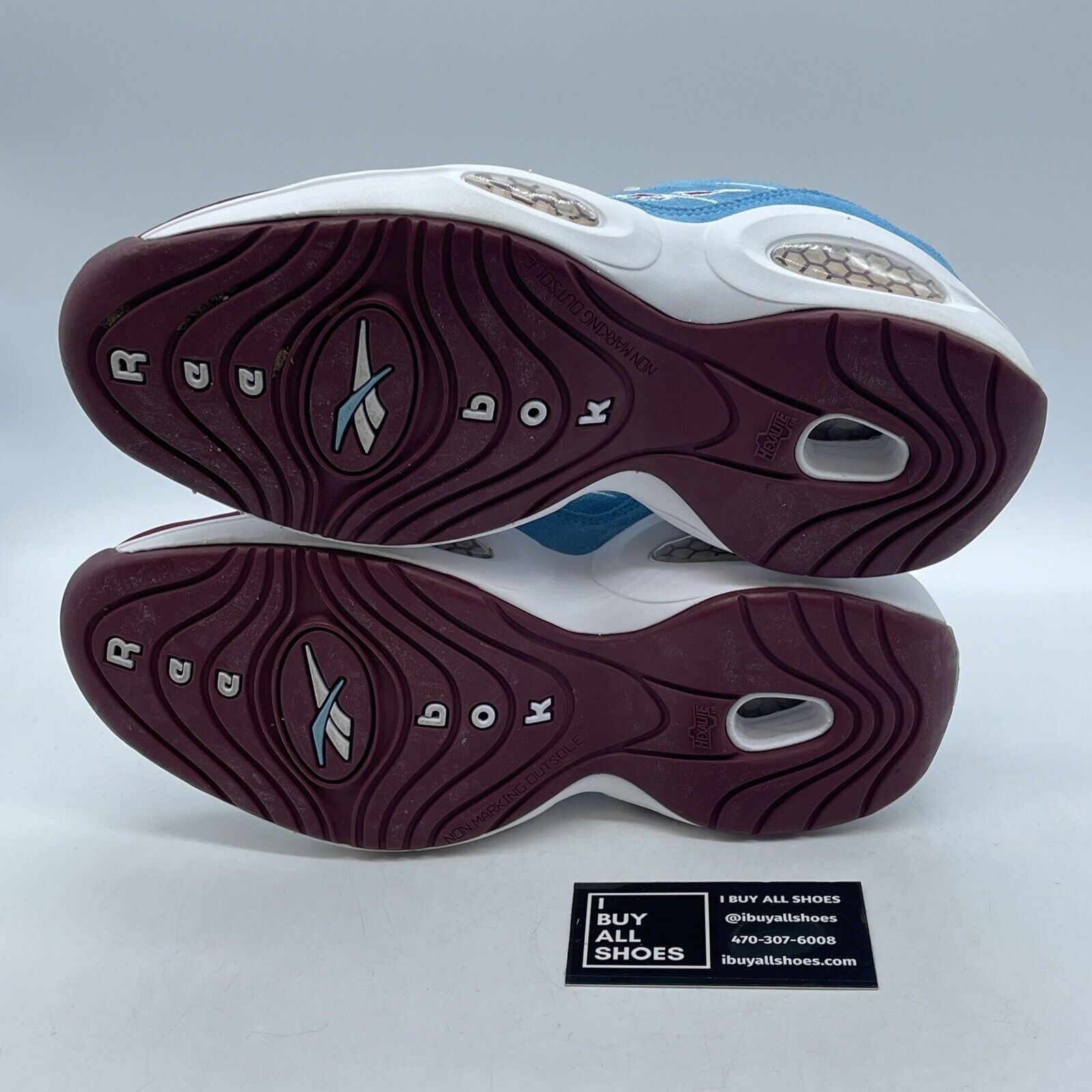 Size 8 - Reebok Question Low Phillies Digital Blue Burgundy Suede (GZ0990)