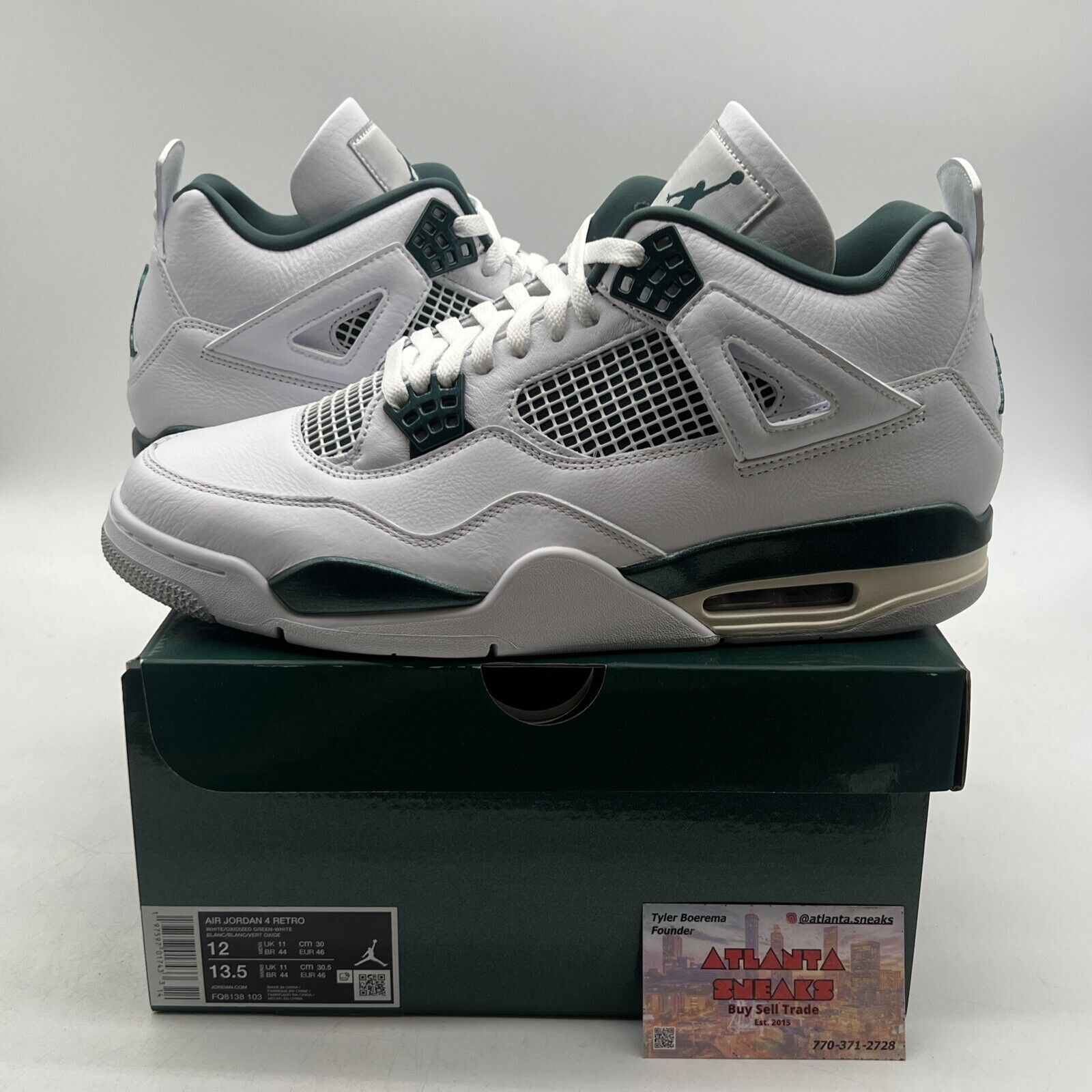 Size 12 - Air Jordan 4 Retro Oxidized Green White Leather (FQ8138-103)