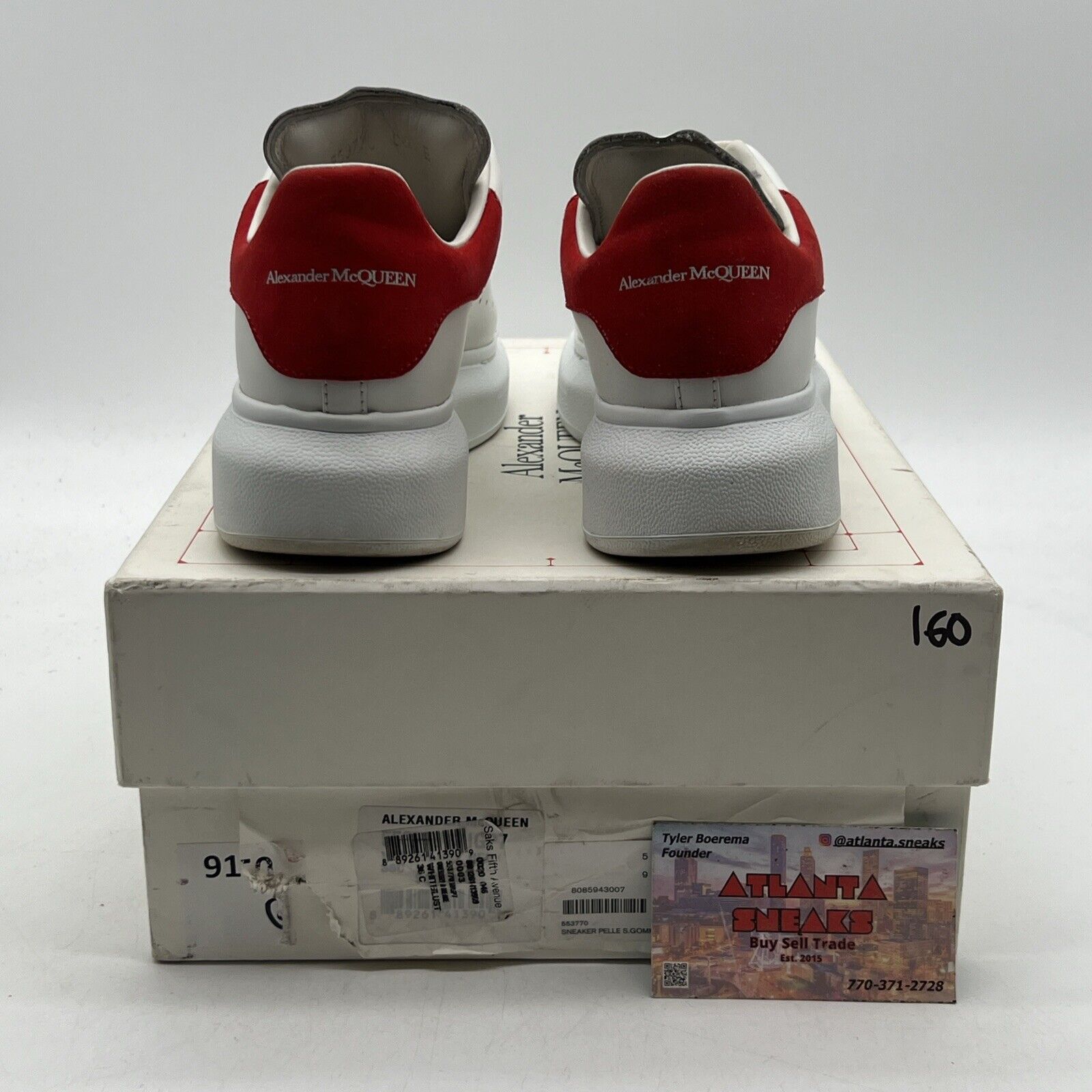 Size 6 - Alexander McQueen Oversized Sneaker White Lust Red (553770-WHGP7-9676)