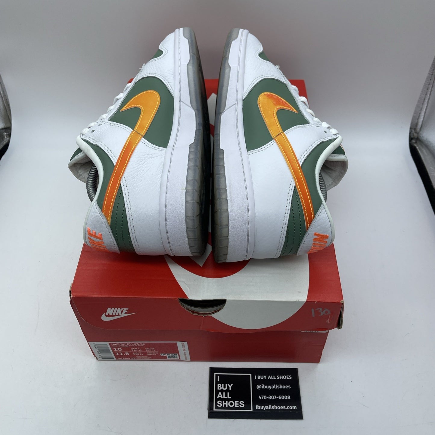 Size 10 - Nike Dunk Low NY vs. NY White Green Orange Leather (DN2489-300)