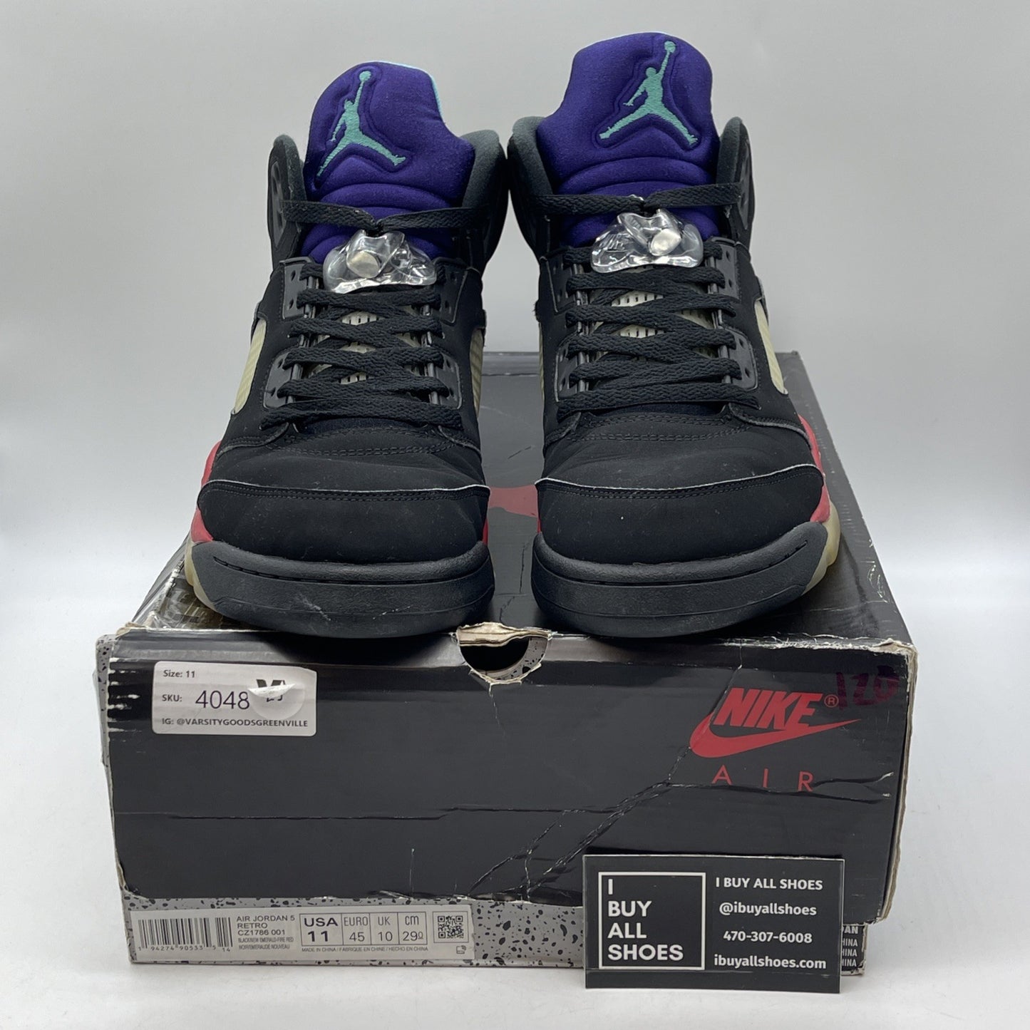 Size 11 - Jordan 5 Retro Top 3 Black 2020 Red Purple Suede (CZ1786-001)