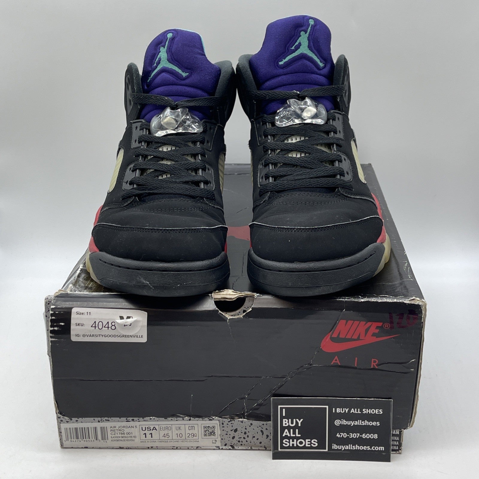 Size 11 - Jordan 5 Retro Top 3 Black 2020 Red Purple Suede (CZ1786-001)
