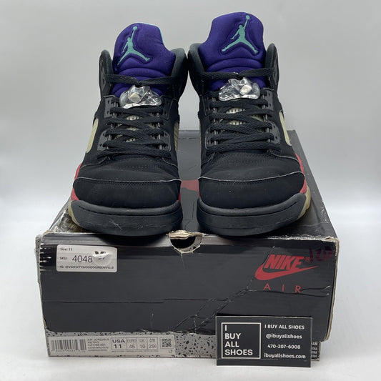 Size 11 - Jordan 5 Retro Top 3 Black 2020 Red Purple Suede (CZ1786-001)