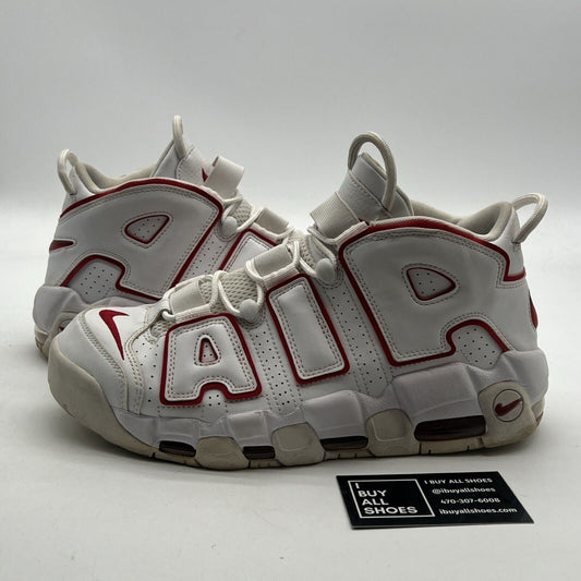 Size 9.5 - Nike Air More Uptempo White Varsity Red 2018 (921948-102)
