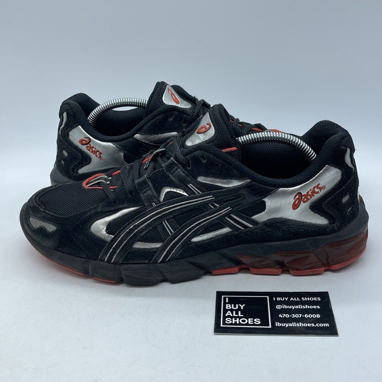 Size 8 - Asics Gel-Kayano V KZN Black Red Silver Suede Leather  (1021A408)