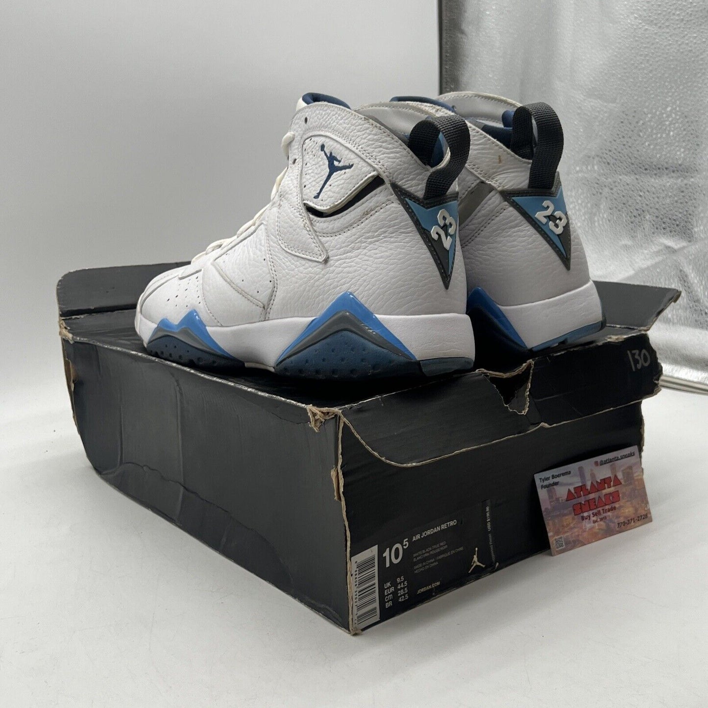 Size 10.5 - Air Jordan 7 Retro 2015 French Blue White Leather (304775-107)