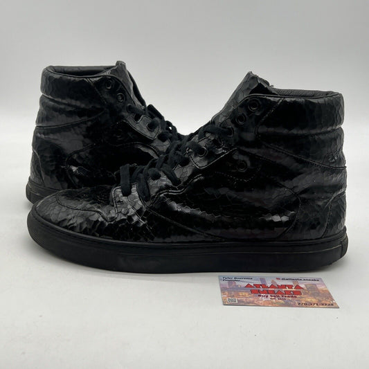 Size 9 - Balenciaga Craquelé High Top Black Crackled Patent Leather Sneakers