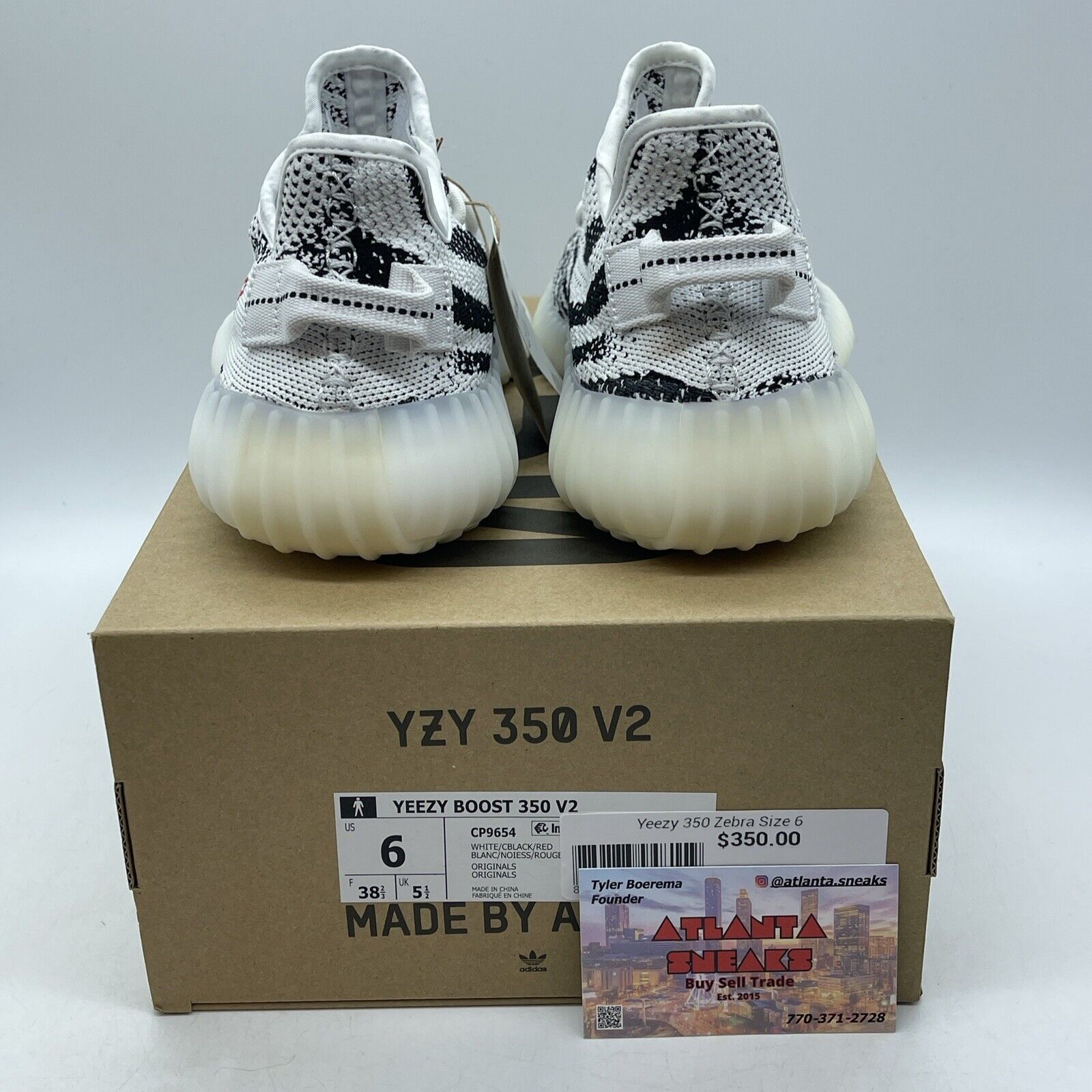 Size 6 - adidas Yeezy Boost 350 V2 Low Zebra Black White (CP9654)