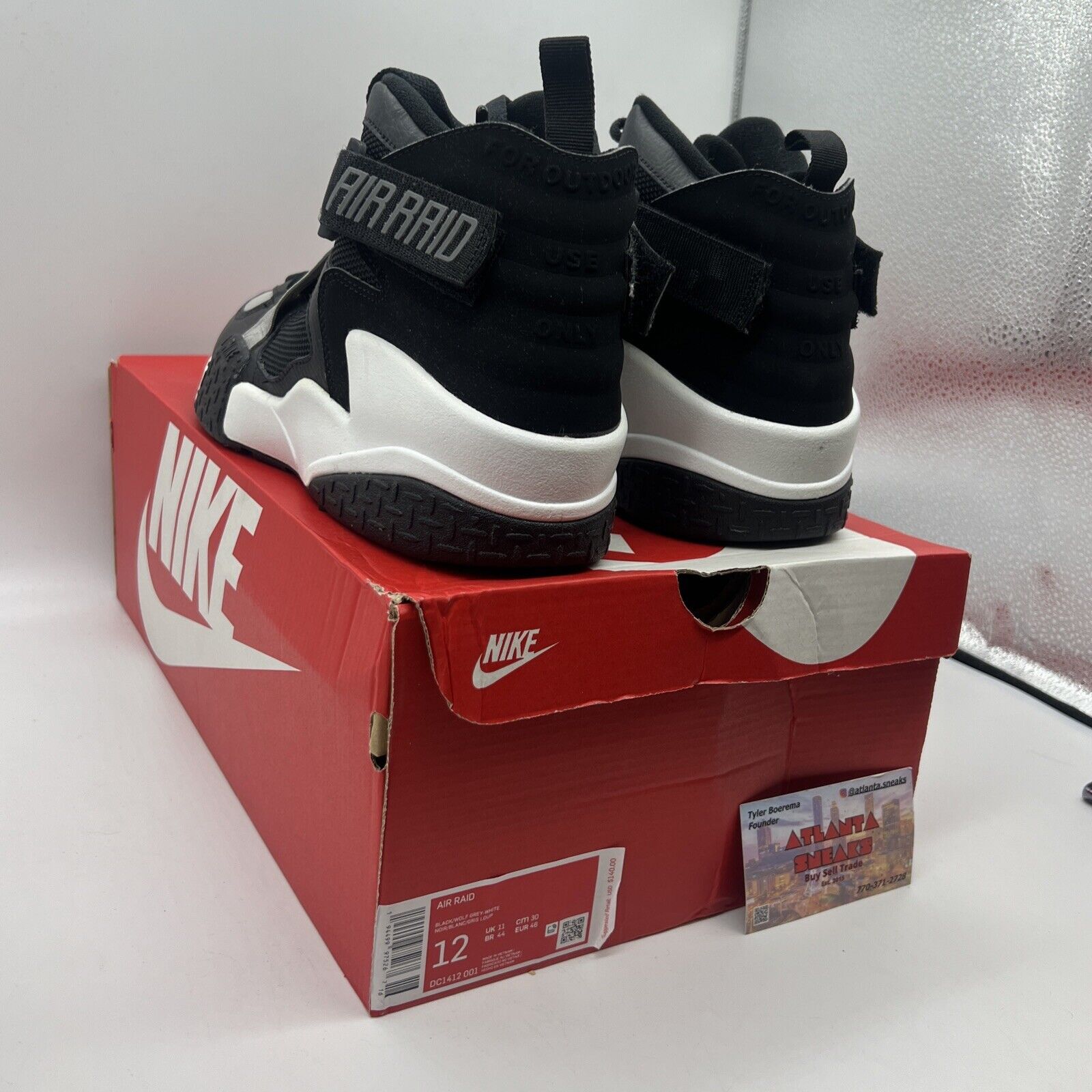 Size 12 - Nike Air Raid OG Black Grey Brand New Og All Black White Grey DS