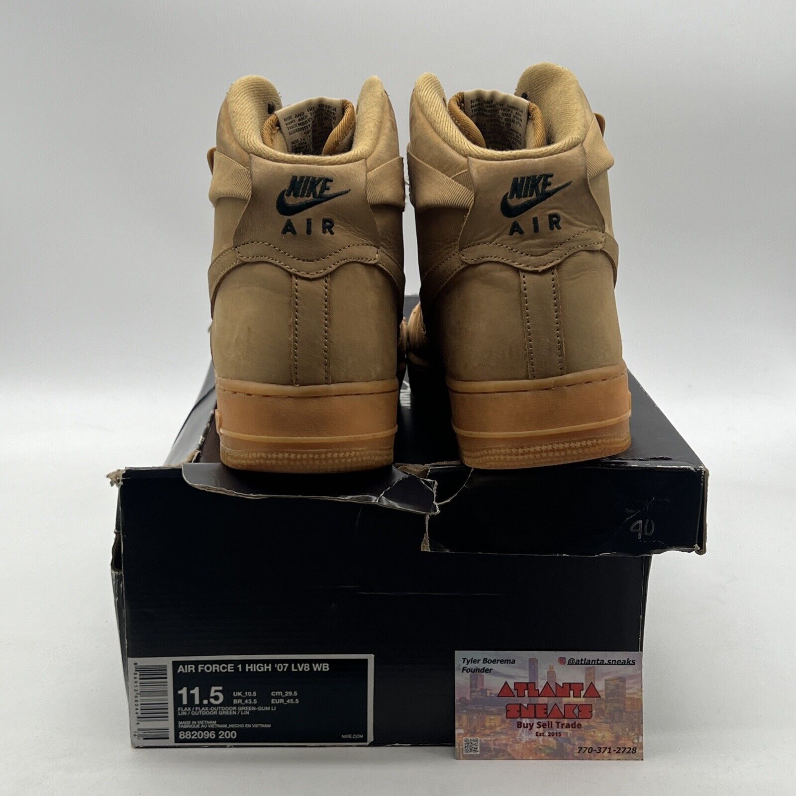 Size 11.5 - Nike Air Force 1 '07 LV8 WB High Flax (882096-200)